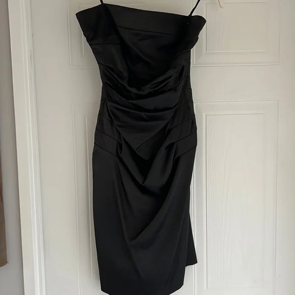 Black satin Tube top dress - Picture 1 of 2